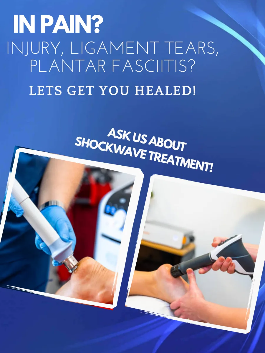 Poster: shockwave treatment for injuries, ligament tears and plantar fasciitis